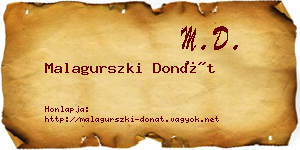 Malagurszki Donát névjegykártya